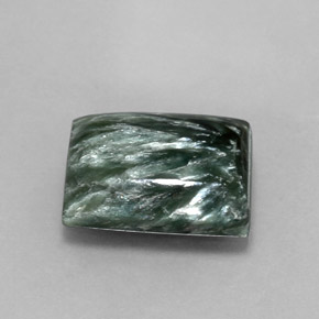 Séraphinite vert naturelle baguette, 5,99 ct, opaque