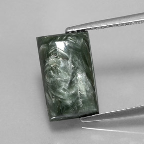 Séraphinite Vert naturelle Baquette, 5.26 ct, Opaque