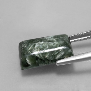 Séraphinite Vert naturelle Baquette, 5.26 ct, Opaque