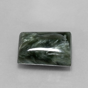 Séraphinite vert naturelle baguette, 7,16 ct, opaque