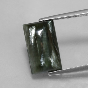 Séraphinite Vert naturelle Baquette, 4.33 ct, Opaque