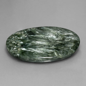 Séraphinite Vert naturelle Coupe ovale, 47.17 ct, Opaque