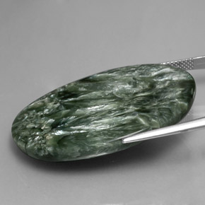 Séraphinite Vert naturelle Coupe ovale, 47.17 ct, Opaque