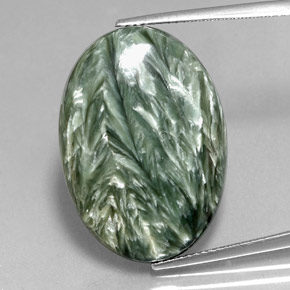 Séraphinite Vert naturelle Coupe ovale, 23.76 ct, Opaque