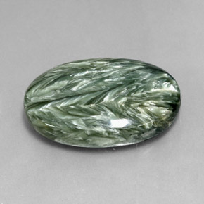 Séraphinite Vert naturelle Coupe ovale, 23.76 ct, Opaque