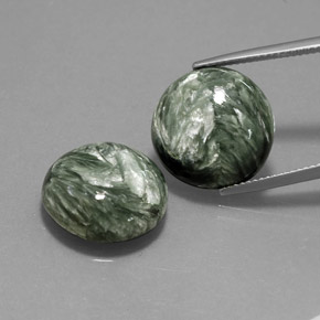 Achetez naturel 20,65ct vert séraphinite gems, coupe roude, en provenance russie chez gemselect. en stock, livraison internationale!