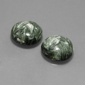 Achetez naturel 20,65ct vert séraphinite gems, coupe roude, en provenance russie chez gemselect. en stock, livraison internationale!