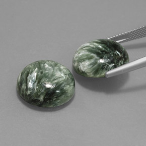 Achetez naturel ct Vert Séraphinite gems, Coupe roude, En provenance Russie chez GemSelect. En stock, livraison internationale!