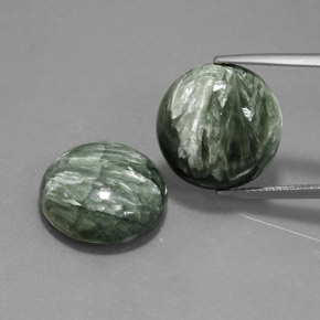 Achetez naturel ct vert séraphinite gems, coupe roude, en provenance russie chez gemselect. en stock, livraison internationale!
