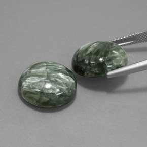 Achetez naturel ct vert séraphinite gems, coupe roude, en provenance russie chez gemselect. en stock, livraison internationale!