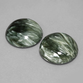 Achetez naturel ct Vert Séraphinite gems, Coupe roude, En provenance Russie chez GemSelect. En stock, livraison internationale!