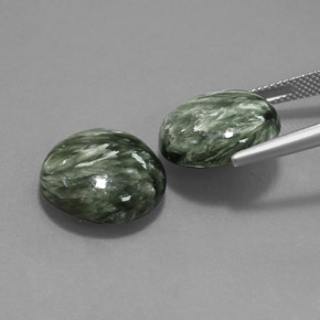 Achetez naturel ct Vert Séraphinite gems, Coupe roude, En provenance Russie chez GemSelect. En stock, livraison internationale!