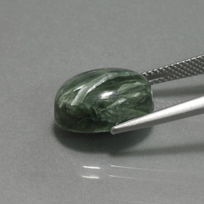 Séraphinite Vert naturelle Coupe ovale, 6.90 ct, Opaque