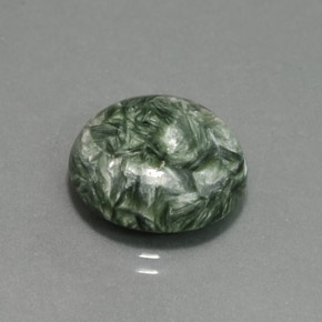 Séraphinite vert naturelle coupe roude, 9,92 ct, opaque
