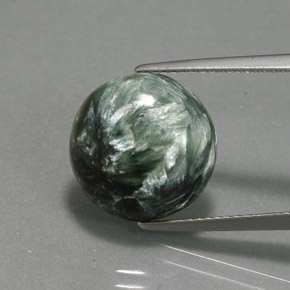 Séraphinite vert naturelle coupe roude, 6,47 ct, opaque