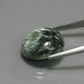 Séraphinite vert naturelle coupe roude, 6,47 ct, opaque