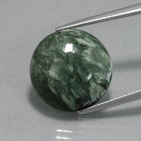 Séraphinite vert naturelle coupe roude, 10,49 ct, opaque
