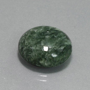 Séraphinite vert naturelle coupe roude, 10,49 ct, opaque