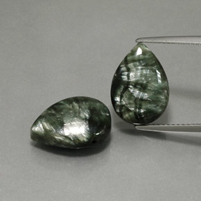 Achetez naturel ct vert séraphinite gems, en forme de poire, en provenance russie chez gemselect. en stock, livraison internationale!