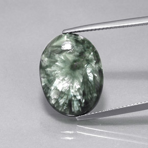 Séraphinite Vert naturelle Coupe ovale, 9.66 ct, Opaque
