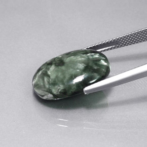 Séraphinite Vert naturelle Coupe ovale, 9.66 ct, Opaque