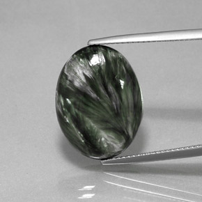 Séraphinite Vert naturelle Coupe ovale, 9.42 ct, Opaque