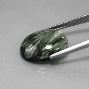 Séraphinite Vert naturelle Coupe ovale, 9.42 ct, Opaque
