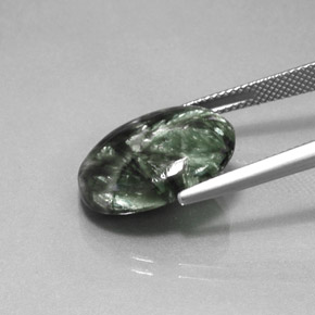 Séraphinite vert naturelle coupe ovale, 9,52 ct, opaque