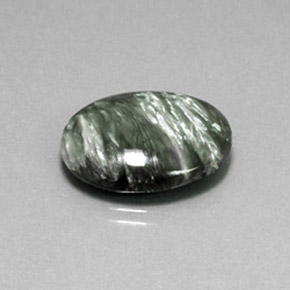 Séraphinite vert naturelle coupe ovale, 11,21 ct, opaque