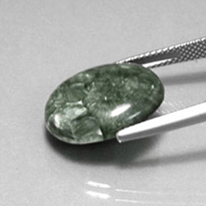 Séraphinite vert naturelle coupe ovale, 8,60 ct, opaque
