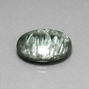 Séraphinite vert naturelle coupe ovale, 12,26 ct, opaque