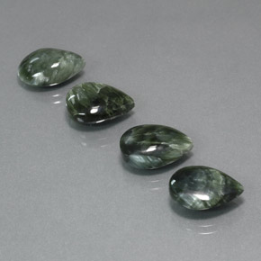 Achetez naturel 18,13ct vert séraphinite gems, en forme de poire, en provenance russie chez gemselect. en stock, livraison internationale!