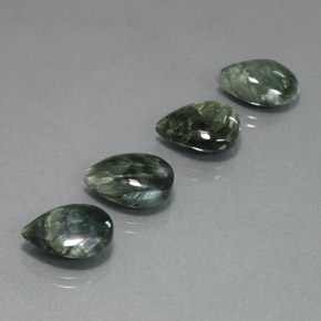 Achetez naturel 18,13ct vert séraphinite gems, en forme de poire, en provenance russie chez gemselect. en stock, livraison internationale!
