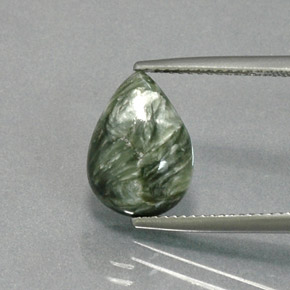Séraphinite Vert naturelle En forme de poire, 3.60 ct, Opaque
