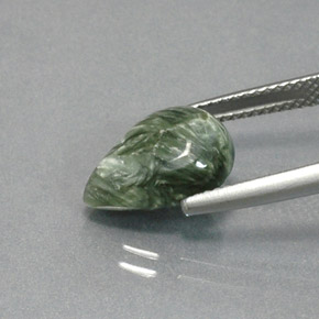Séraphinite Vert naturelle En forme de poire, 3.60 ct, Opaque