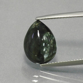Séraphinite Vert naturelle En forme de poire, 4.00 ct, Opaque
