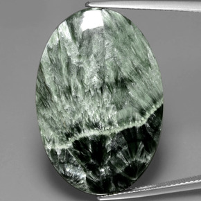Séraphinite Vert naturelle Coupe ovale, 27.27 ct, Opaque