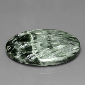 Séraphinite Vert naturelle Coupe ovale, 27.27 ct, Opaque