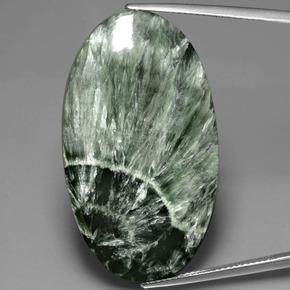 Séraphinite Vert naturelle Coupe ovale, 37.88 ct, Opaque