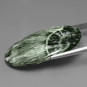 Séraphinite Vert naturelle Coupe ovale, 37.88 ct, Opaque