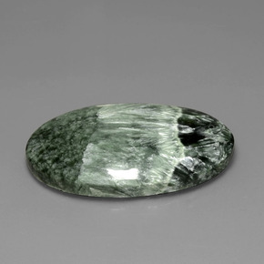 Séraphinite Vert naturelle Coupe ovale, 30.14 ct, Opaque