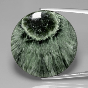 Séraphinite vert naturelle coupe roude, 35,83 ct, opaque