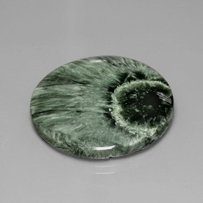 Séraphinite vert naturelle coupe roude, 35,83 ct, opaque
