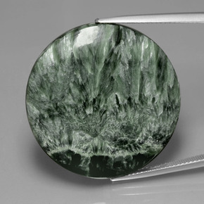 Séraphinite vert naturelle coupe roude, 36,08 ct, opaque