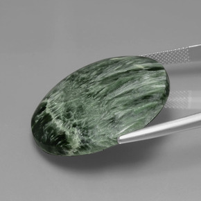Séraphinite vert naturelle coupe roude, 36,08 ct, opaque