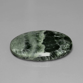 Séraphinite Vert naturelle Coupe ovale, 27.31 ct, Opaque