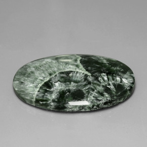 Séraphinite Vert naturelle Coupe ovale, 45.44 ct, Opaque