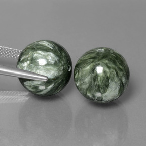 Achetez naturel 38.74ct Vert multicolore Séraphinite gems, Sphère / Boule, En provenance Russie chez GemSelect. En stock, livraison internationale!