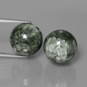 Achetez naturel 39,38ct vert séraphinite gems, sphère / boule, en provenance russie chez gemselect. en stock, livraison internationale!
