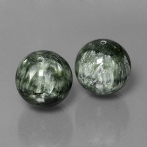 Achetez naturel 39,38ct vert séraphinite gems, sphère / boule, en provenance russie chez gemselect. en stock, livraison internationale!